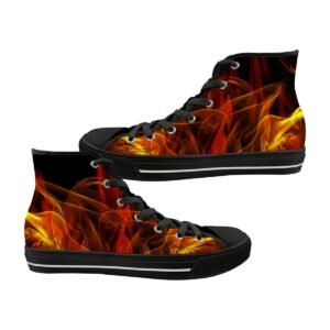 women's high top canvas shoes "fiery flames"